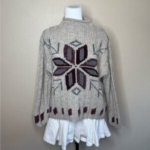 Vintage Snowflake Wool Blend Sweater
